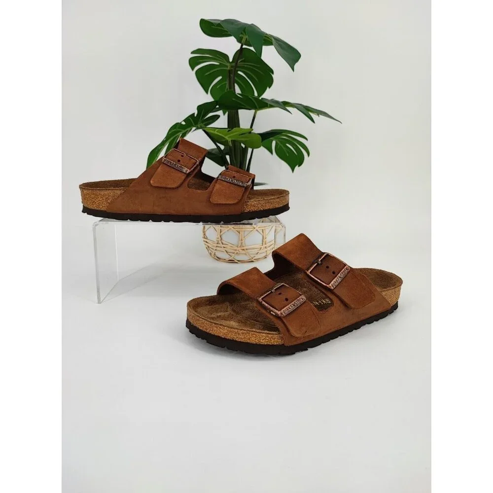 Birkenstock Arizona Women's Brown regular Mink Suede Sandals Size 37EU 6US